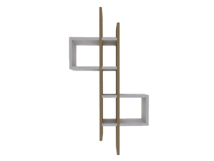 Etagère murale design effet bois blanc