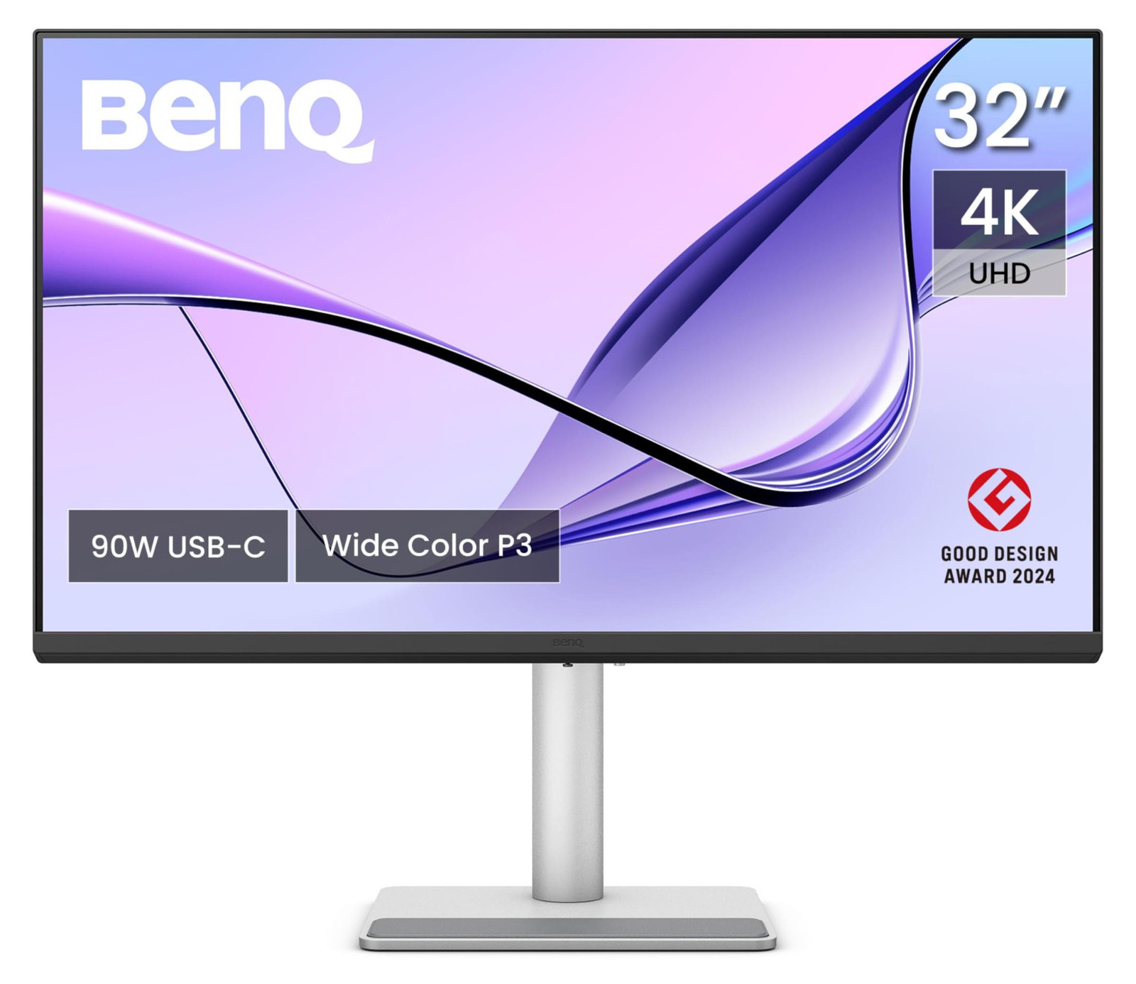BenQ MA320U 32 inch 4K UHD Monitor, Zilver, USB-C/HDMI/DisplayPort, Verstelbaar