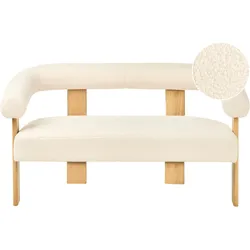 2-SITZER-SOFA Bouclé Cremeweiß/Hellbraun Ilbro