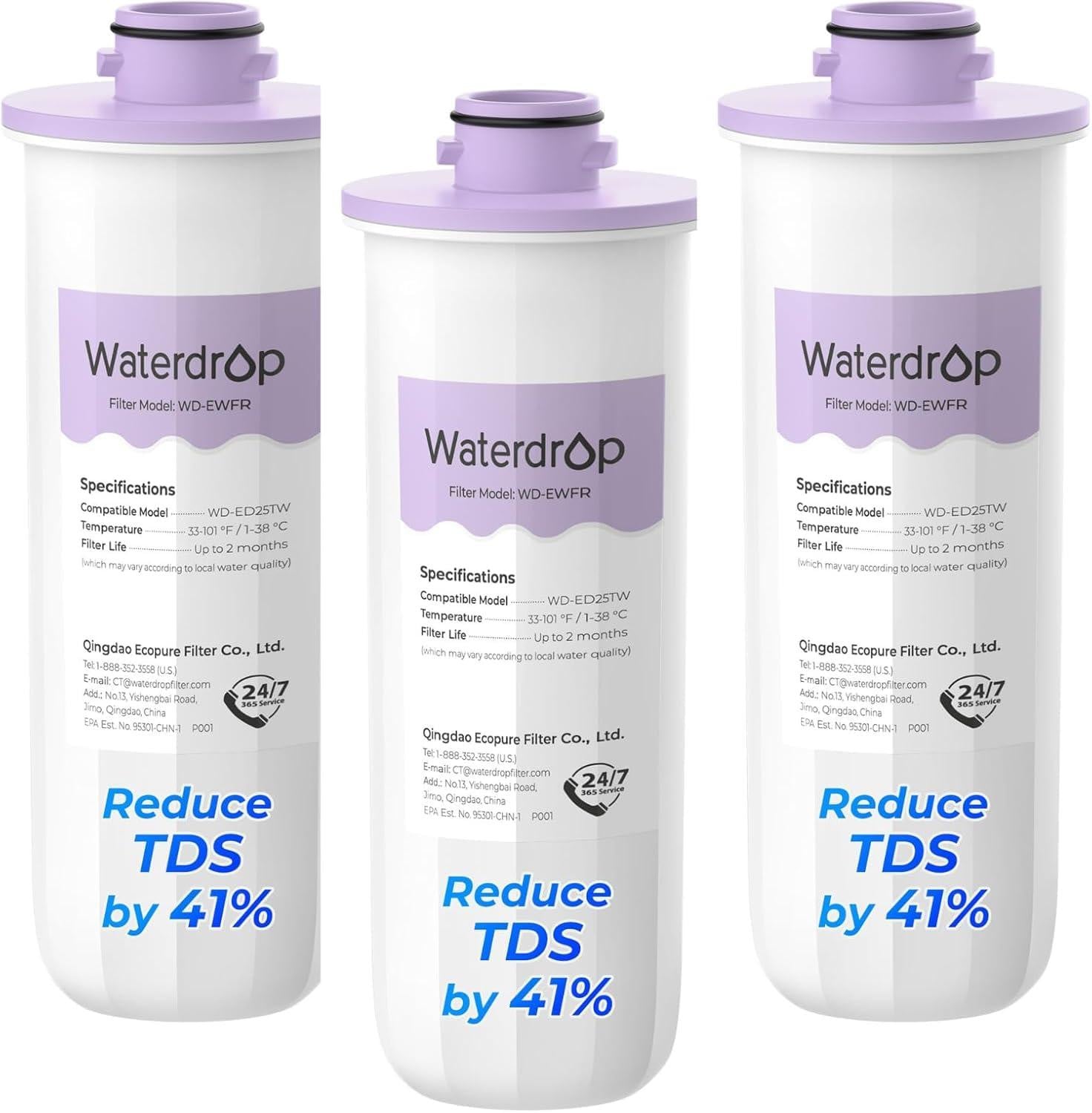 Dripio Vervangingsfilters voor waterfilterdispensers, 5-traps, 3 stuks