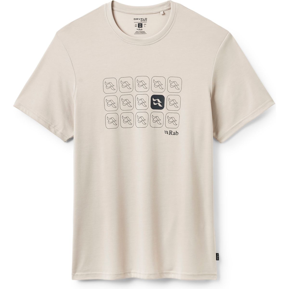 Rab Crimp Repeat Tee pebble (PBE) M QCC-30-PBE-MED