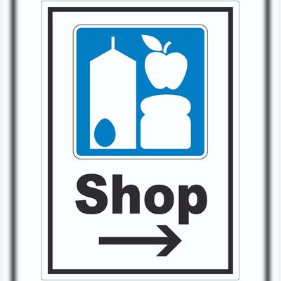 HB-Druck Shop Aufkleber mit Pfeil rechts A6 (105x148mm)
