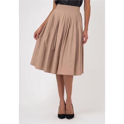 Sommerrock FRESHLIONS "Seraphina", Damen, Gr. S, beige, 100% Baumwolle, unifarben, normal, Röcke, mit tollem Faltenwurf