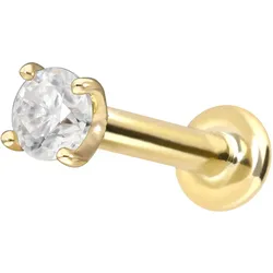 14 Karat Gold Labret mit Innengewinde MOISSANIT