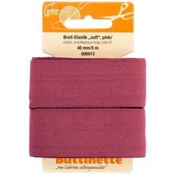 buttinette Soft-Gummiband "Breit-Elastik", pink, Breite: 40 mm, Länge: 5 m