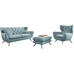 SITZGRUPPE CHARME Hellblau Cord