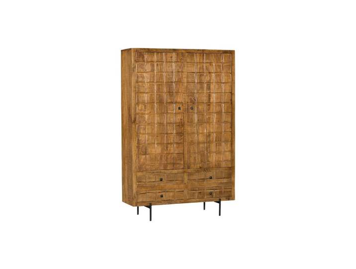 Vaisselier en bois 2 portes à décor damier