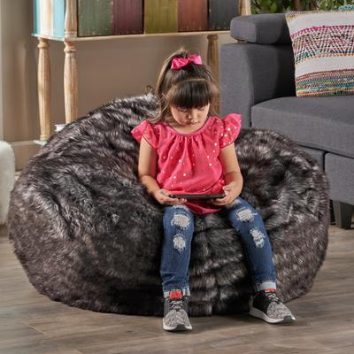 Warrin Furry Glam Faux Fur 3 Ft. Bean Bag by Christopher Knight Home