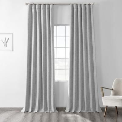 Exclusive Fabrics Vintage Thermal Cross Linen Weave Blackout Curtains (1 Panel)