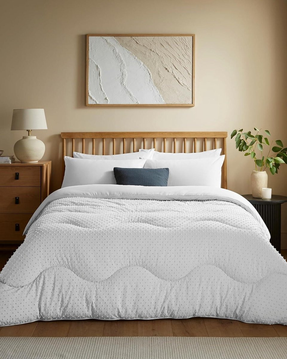 Luxe Tweepersoons Dekbedset met Geïntegreerde Hoes - Polar Wit