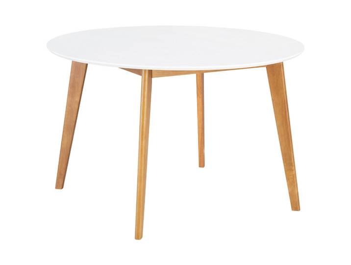 Livetastic Esstisch, Weiß, Holz, Kautschukholz, massiv, rund, rund, 105x76x105 cm, Esszimmer, Tische, Esstische, Esstische rund