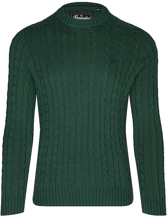 SUPERDRY Herren Sweater Cotton Cable Knit Crew Jumper dunkelgrün   S M