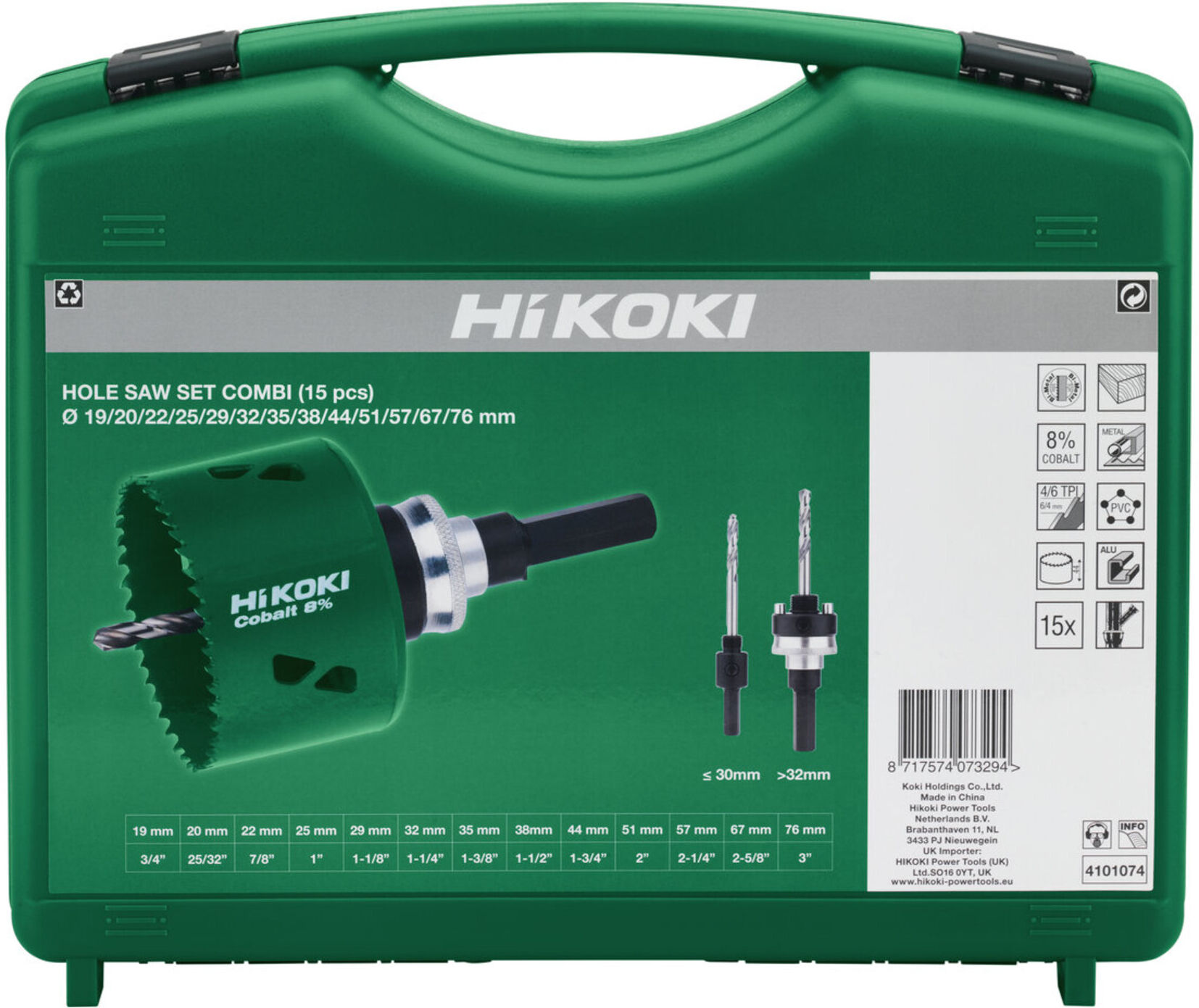 HiKOKI Lochsägen-Sortiment Kombi HSS-Co 16-teilig (4101074)