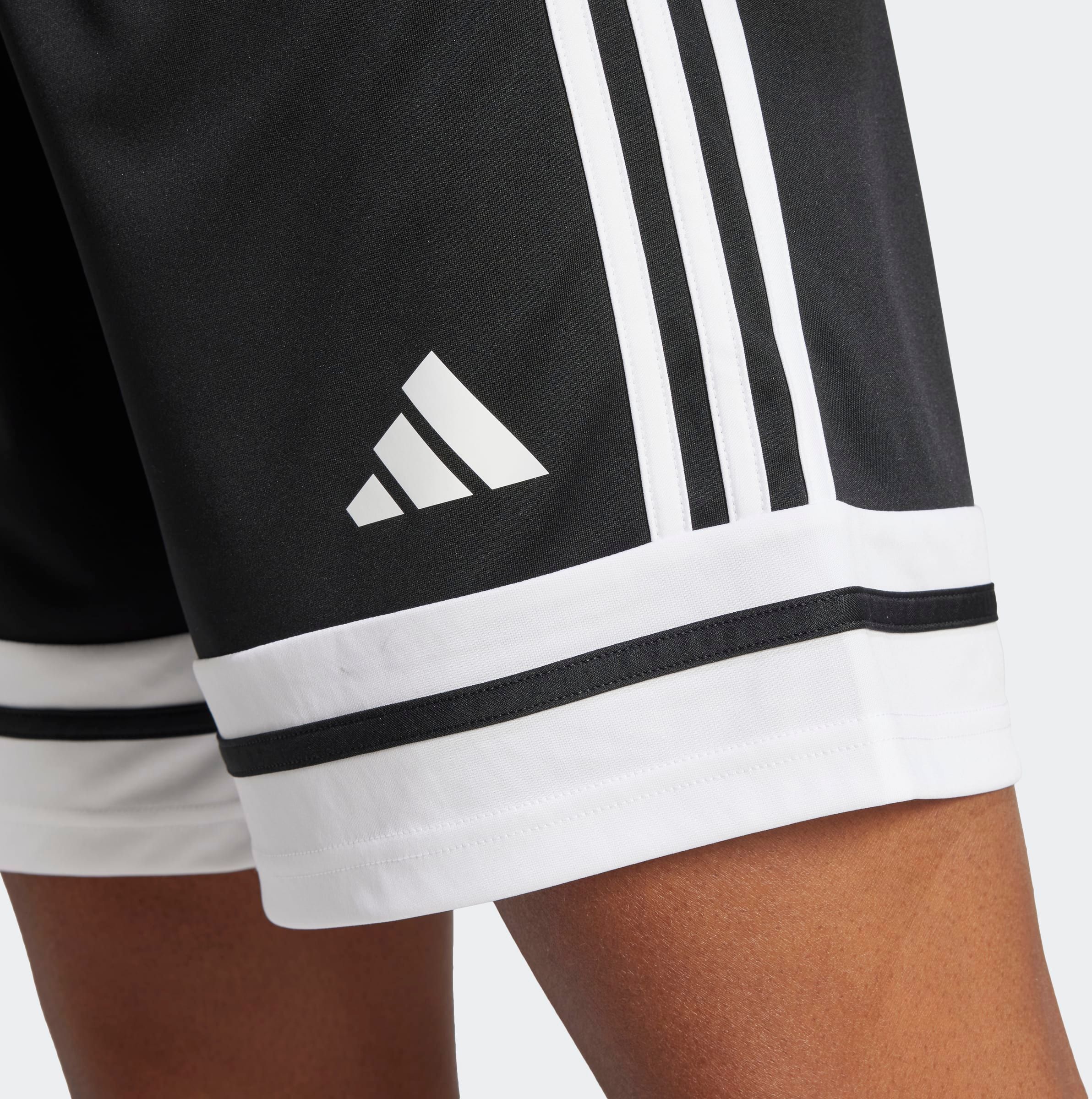 Trainingsshorts ADIDAS PERFORMANCE "SQUADRA 25", Damen, Gr. XL, N-Gr, schwarz-weiss (schwarz, weiß, normal, gr.), Obermaterial: 100% Polyester, Hosen Trainingsshorts, mit AEROREADY, aus Polyester, kurze, eng anliegende Passform schwarz, weiß, normal, gr. 