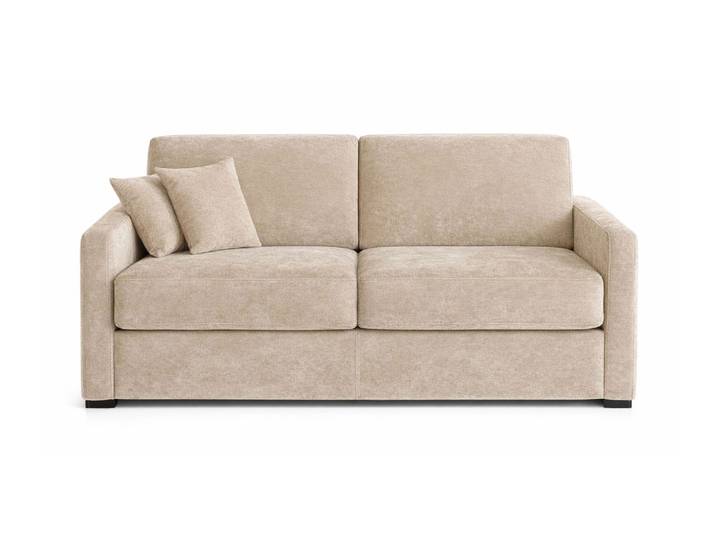 PALAVAS - Grand canapé convertible 4 places - Velours, Beige