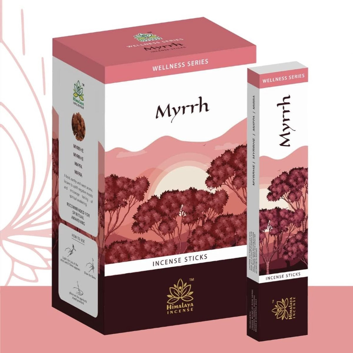 Himalaya Mirre Wierook Stokjes Agarbatti 12 x 15 g - Natuurlijke Handgerolde Mirre voor Meditatie, Yoga en Ontspanning