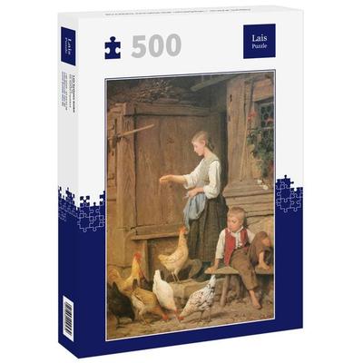 Lais Puzzle Albert Anker - Mädchen die Hühner fütternd 500 Teile