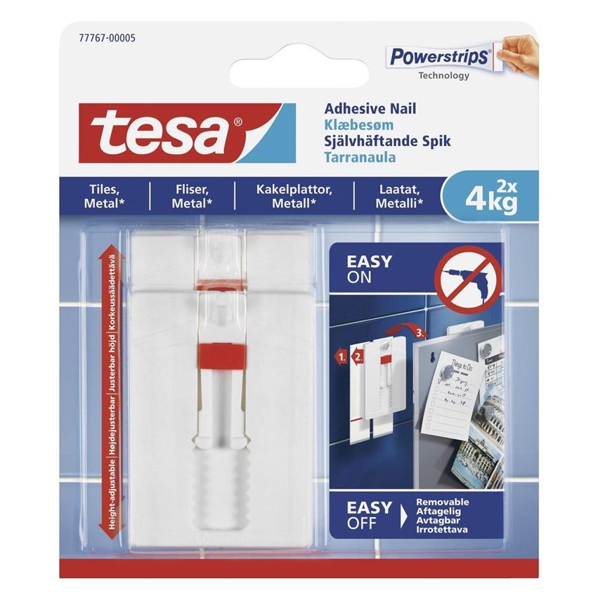 tesa 77767 MOUNTING SYSTEM. 2X4KG (Kunstnägel, Weiss) (77767-00005-00)
