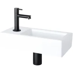 Differnz, Waschbecken, Fonteinset Ravo Links Wit Keramiek (185 mm, 385 mm)