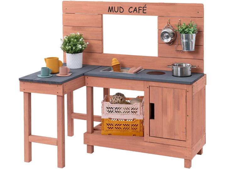 MUDDY BUDDY® Outdoor-Spielküche Matschküche Coffee Corner Holz