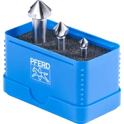 PFERD TOOLS HSS-Kegelsenker-Set UGT 3-tlg. DIN 335 C 90° mit Ungleichteilung - 25202190