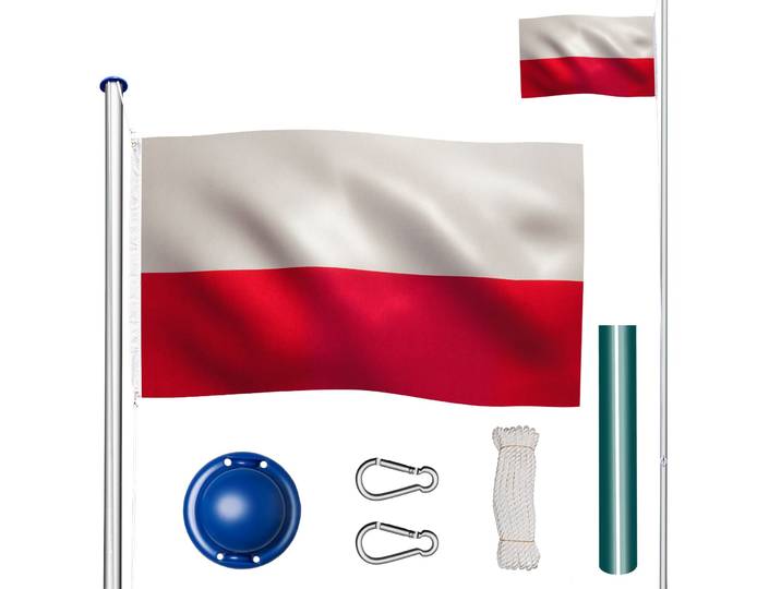 Mât de drapeau en aluminium à hauteur réglable - Pologne