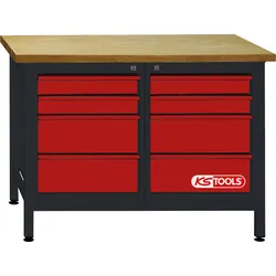 KS Tools Werkbank mit 8 Schubladen, H840xB1200xT600mm - 865.0007