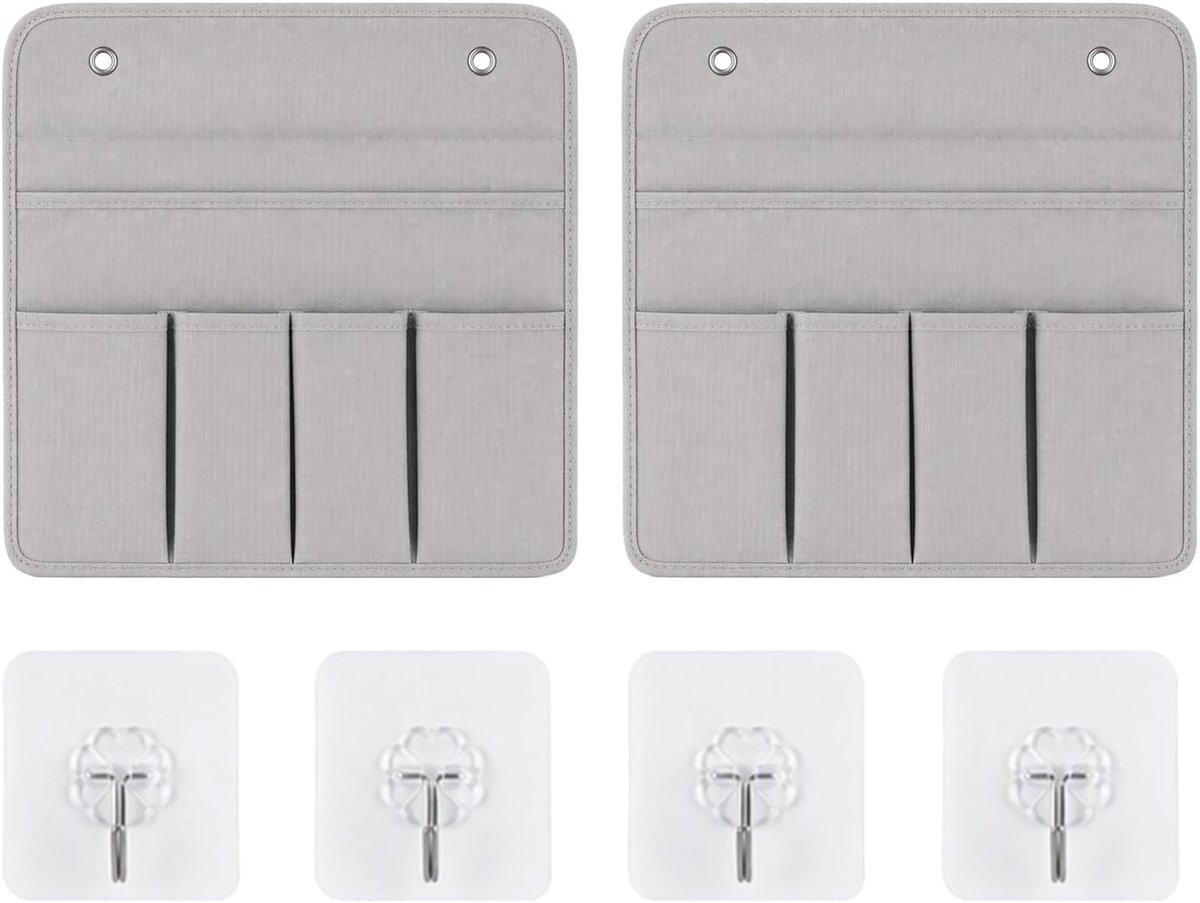 2 hangende opbergvakken wandtas organizer grijs polyester