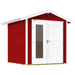 Weka Gartenhaus 224 A inkl. moderner Design-Doppeltür - 21 mm schwedenrot Gartenhaus 224 A Gr. 1 (205 x 209 cm) - 50 % Rabatt auf Dacheindeckung