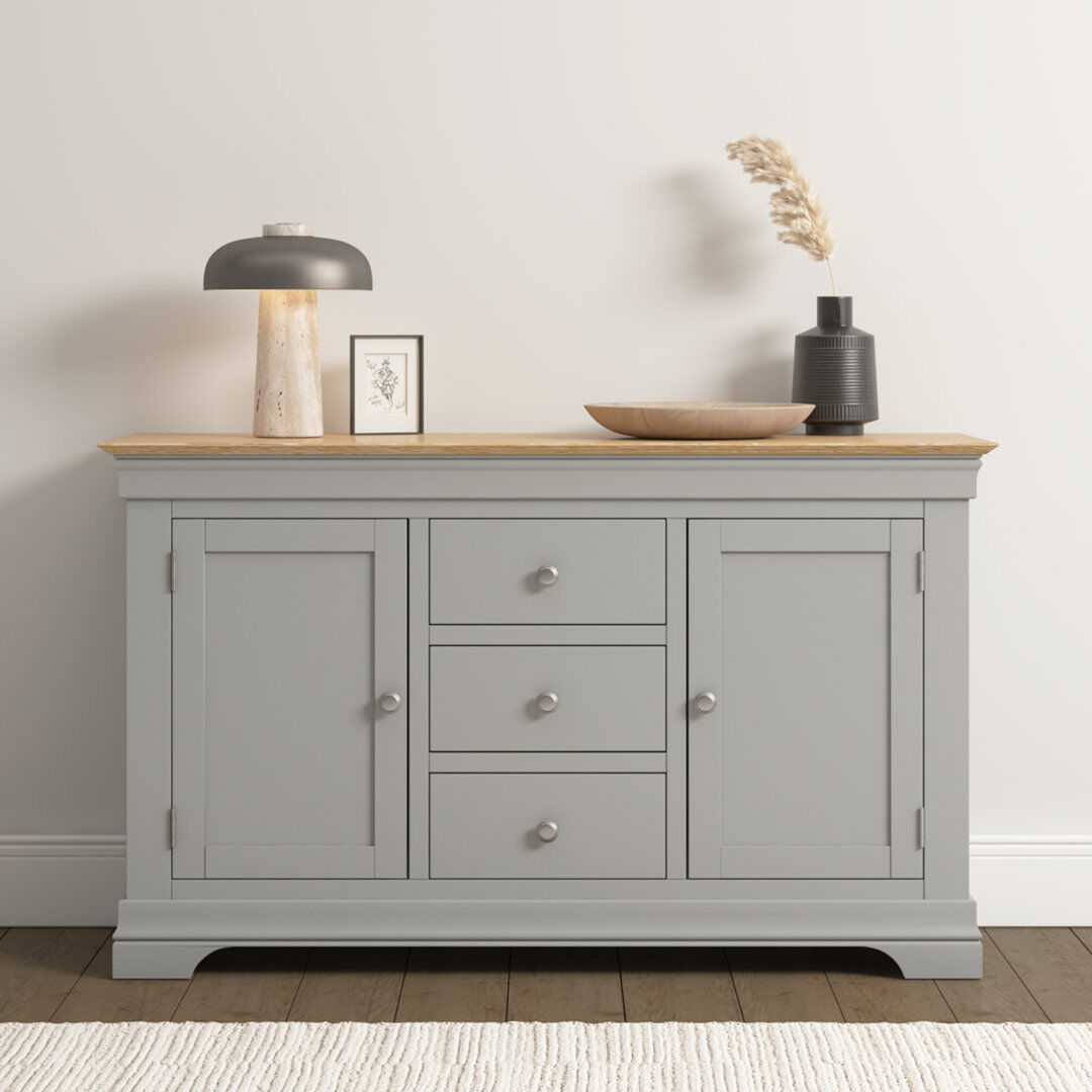 ClassicLiving Adaleya 2 Door 3 Drawer Sideboard Grey 83cm H X 139cm W X 43cm D
