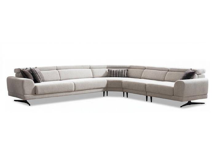 JVmoebel Ecksofa Ecksofa L-Form Modern Grau Minimalistisch Komfortabel Modular Neu, 4 Teile, Made in Europa
