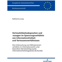 Vertraulichkeitsabsprachen und -zusagen im Spannungsverhältnis von Informationsfreiheit und Vertraue, Fachbücher von Katherina Jung