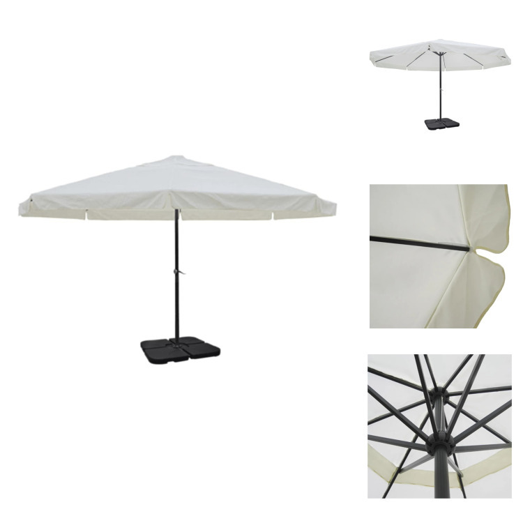 Sonnenschirm Aluminium weiss mit Schirmständer - Sonnenschirme & Sonnenschutze