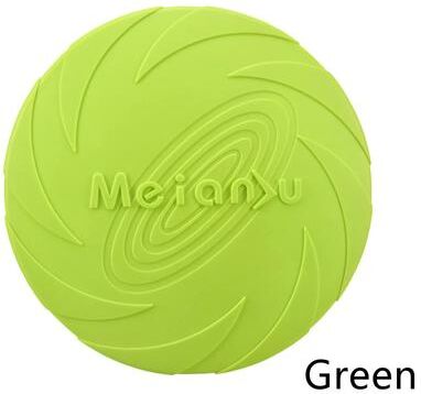 PetsAreLife Durable Dog Toy Flying Disc, Silicone, Resistant To Bite Marks, Outdoor Training Fun green l