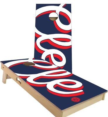 Skip's Garage Cleveland Vintage Outdoor Cornhole Board Set