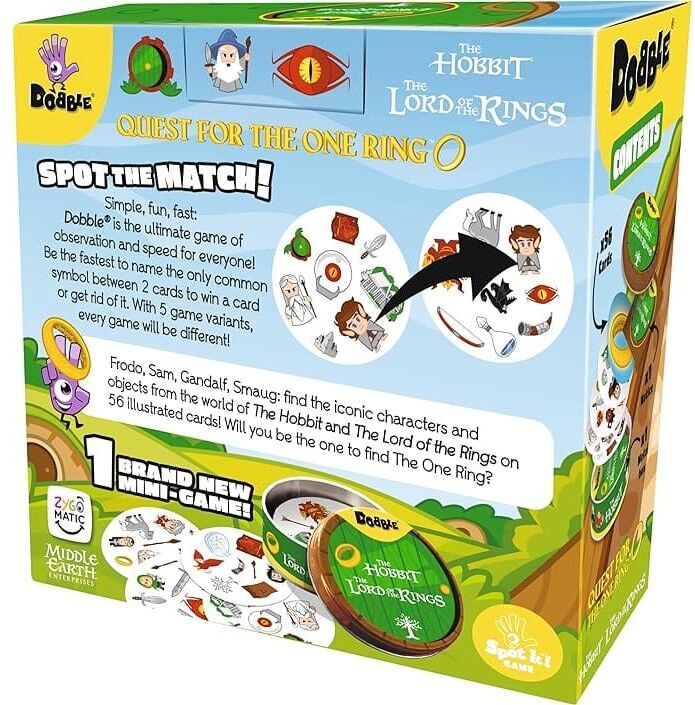 Dobble: Quest for the One Ring - Middle-earth Themed Card Game, Ages 8+, 5 Game Variants by Zygomatic