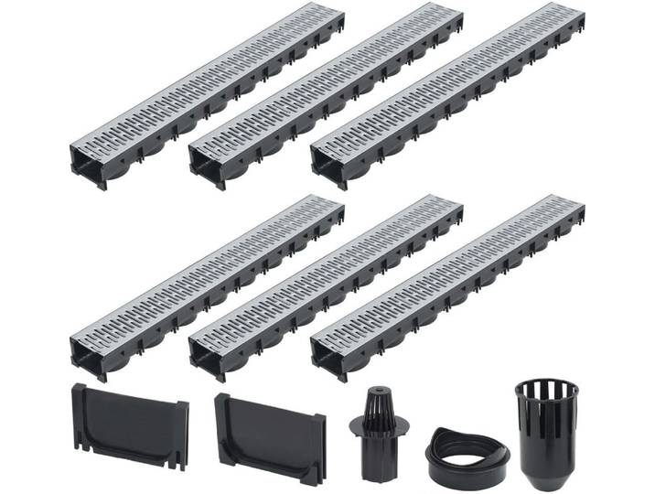 vidaXL Canaux de drainage 6 pcs. Acier galvanisé 6 m
