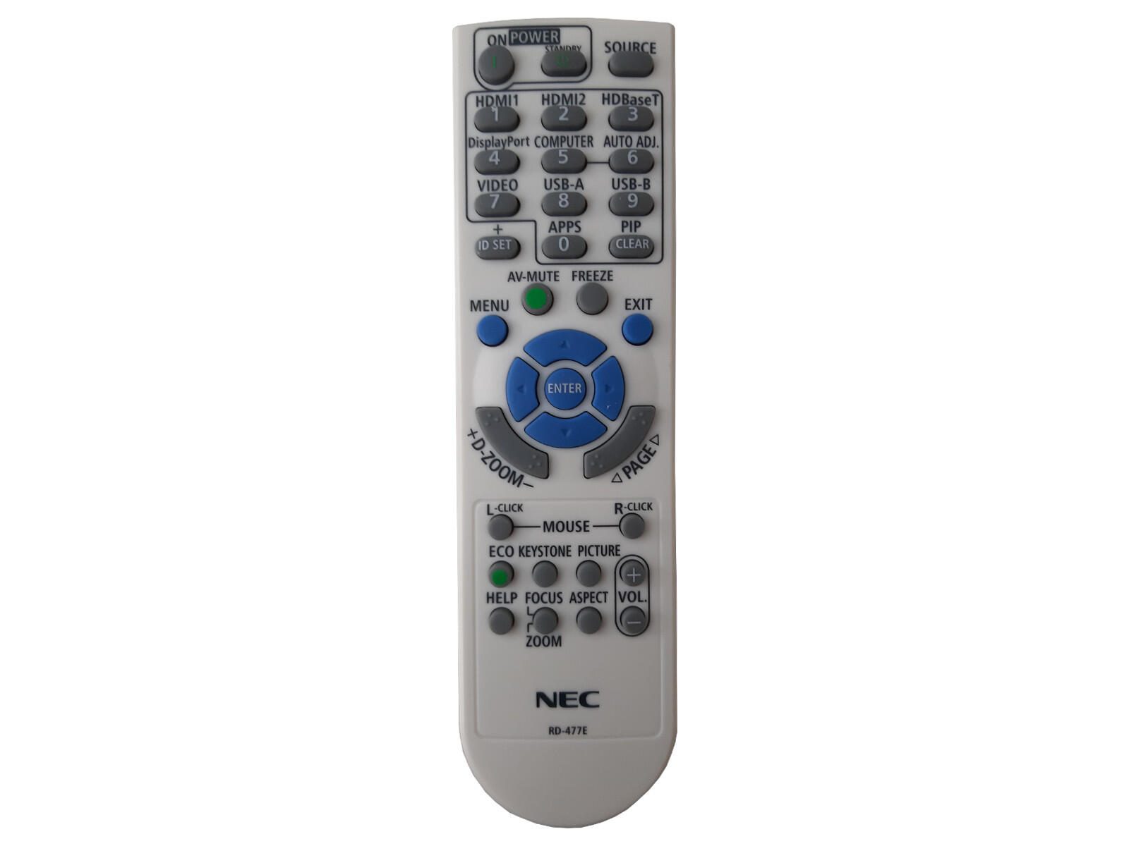 Sharp Display Solutions NEC Original Fernbedienung für NEC Projektoren RD-477E, 7N901171, 7N901261, RMT-PJ39 - RD-472E, 3