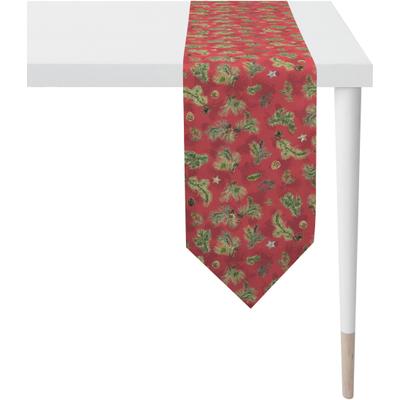 Tischband APELT "9530 WINTERWELT, Weihnachtsdeko, Weihnachten", bunt (rot, grün, bunt), B:25cm L:175cm, Baumwolle, Tischdecken, Digitaldruck