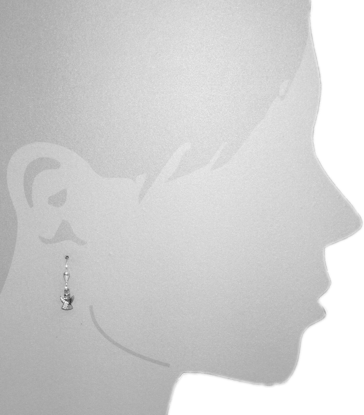 Paar Ohrhänger OSTSEE-SCHMUCK "Ostsee-Schmuck Ohrhänger kleiner Engel Ohrhänger kleiner Engel", weiß (weiß, neutral), Ohrringe, Damen, 24x7mm, Silber 925 (Sterlingsilber), Paar Ohrhänger