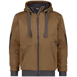 Pulse Sweatshirt-Jacke, lehmbraun/anthrazit, Größe L - lehmbraun/anthrazitgrau - L