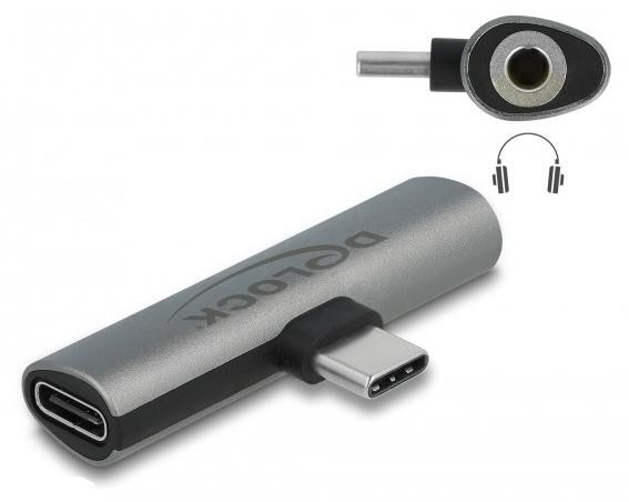 Delock 64186 Audio Adapter USB Typ-C naar Klinkenbuchse en USB Typ-C