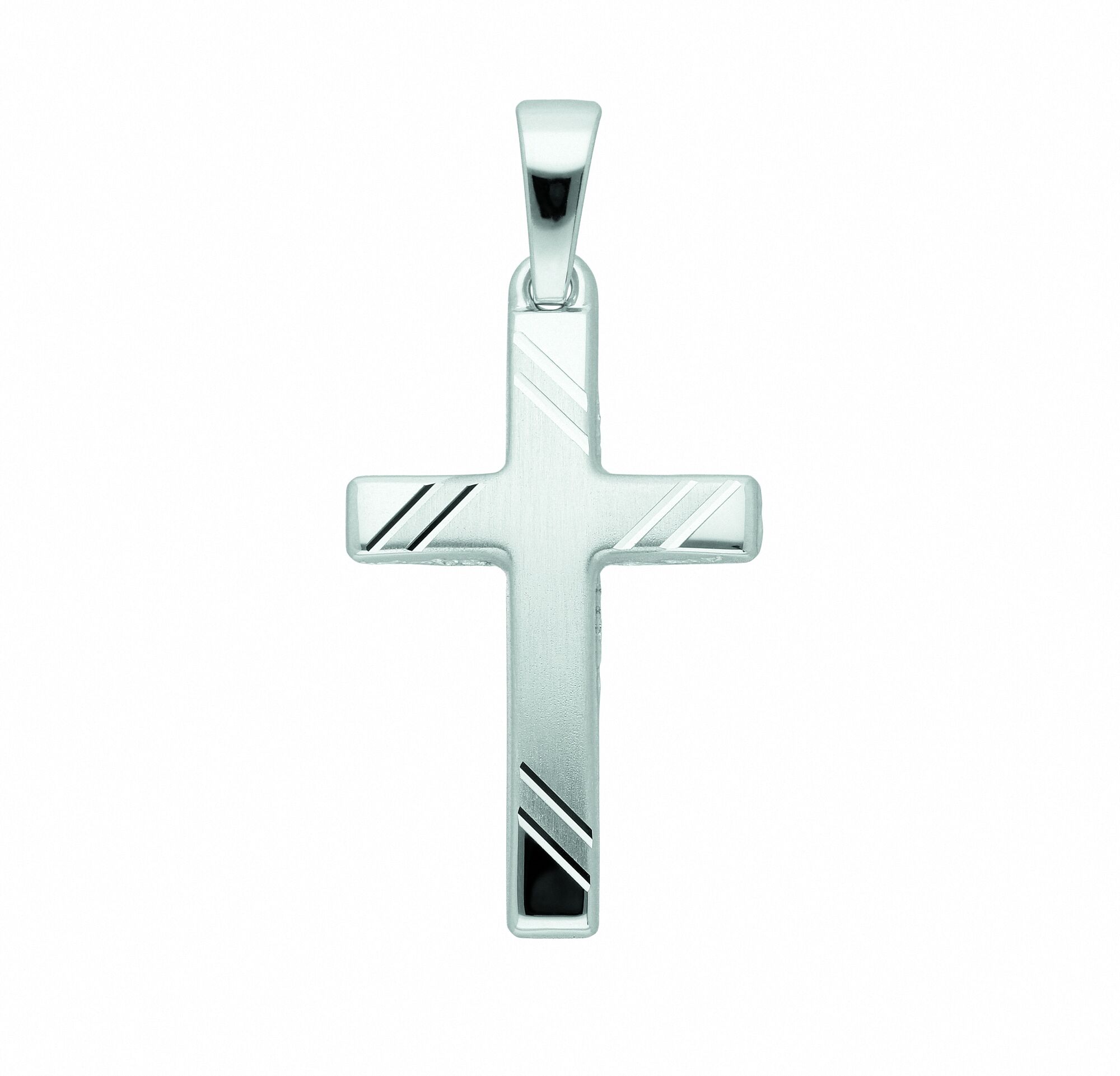 Kreuzkette ADELIA´S "Adelia's Halskette - 585 Weißgold Kreuzkette mit Kreuz Anhänger aus Halskette - 585 Weißgold Kreuzkette mit Kreuz Anhänger aus" Gr. 45, silber, Halsketten, Damen, Weißgold 585, Kreuzkette
