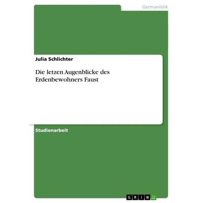 Die letzen Augenblicke des Erdenbewohners Faust, Taschenbuch von Julia Schlichter, GRIN, 978-3-640-17945-9