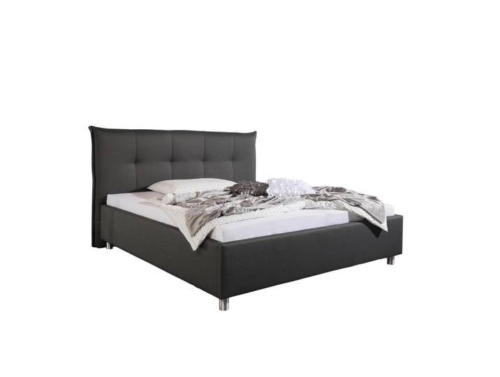 Livetastic Polsterbett Fraser, Anthrazit, Metall, 160x200 cm, Made in Germany, für Lattenrost geeignet, Schlafzimmer, Betten, Polsterbetten