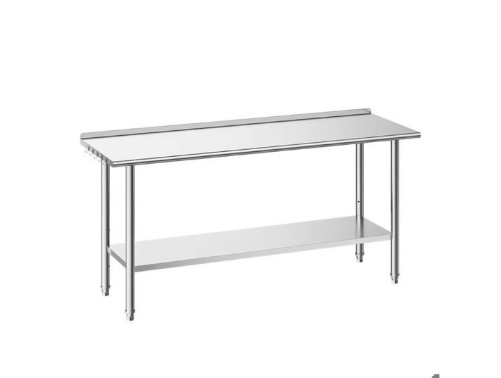 Table de Travail Cuisine Professionnelle-VEVOR-Table Centrale Inox 182 9x61 cm pour Préparation CHR Café Hôtel Restaurant
