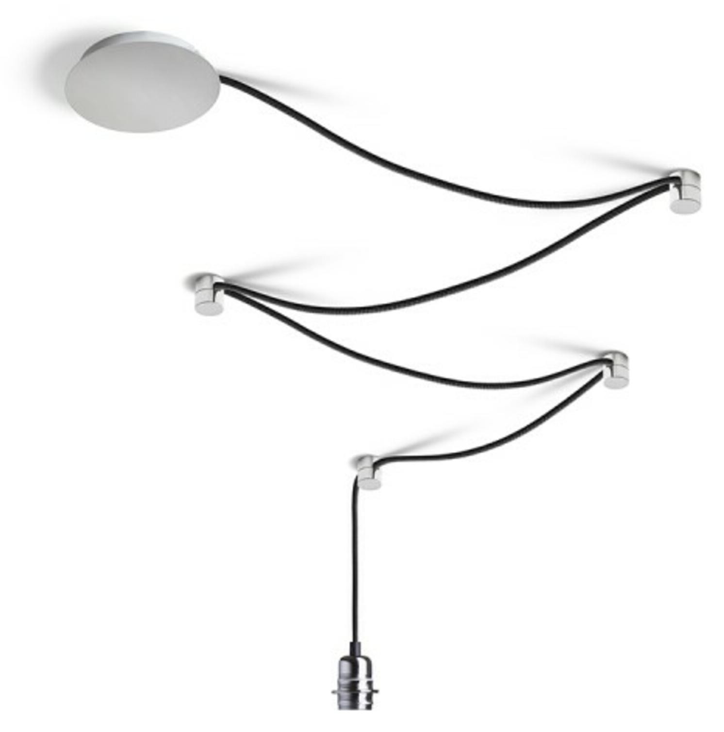 RED - DESIGN RENDL SPIDER I hanglamp, zwart verchroomd, E27, 230 V