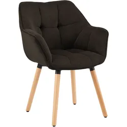 CLP Esszimmerstuhl Milford Cord - Farbe: dunkelbraun, Material: Cord