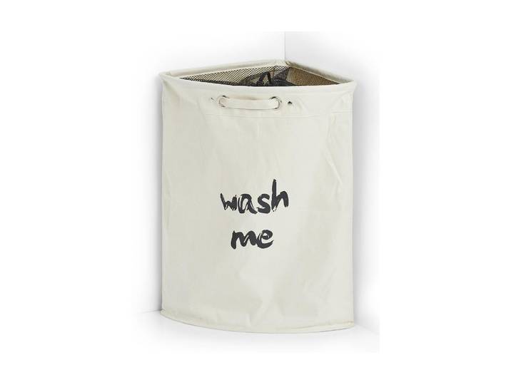 Wäschekorb ZELLER PRESENT Wäschesammler Wash , beige (natur), B:34cm H:56cm T:34cm, Polyester, Wäschesammler, Wäschekorb