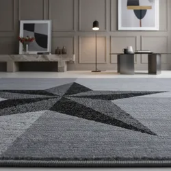 Kurzflorteppich INN, mit Sternen-Motiv, Grau, 120 x 170 cm